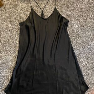 Victoria's Secret Black Satin Slip Dress